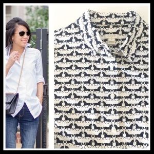 J Crew Horses Equestrian Button Up